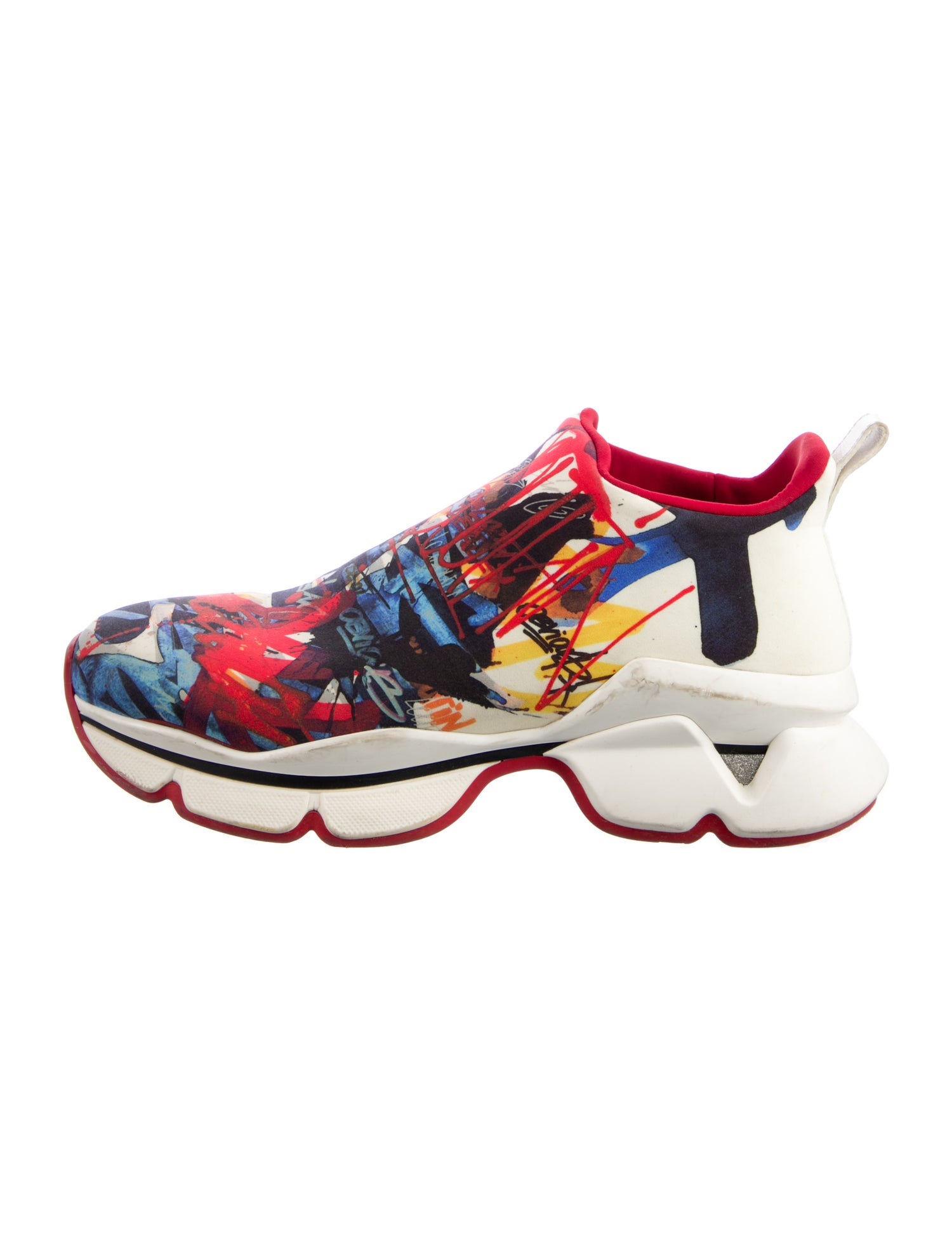 Christian Louboutin Neoprene Printed Athletic Sneakers